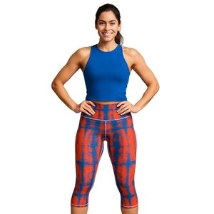 Mint Lilac Crop Capri Athletic Pants Sz: S high Waist blue orange lilac workout